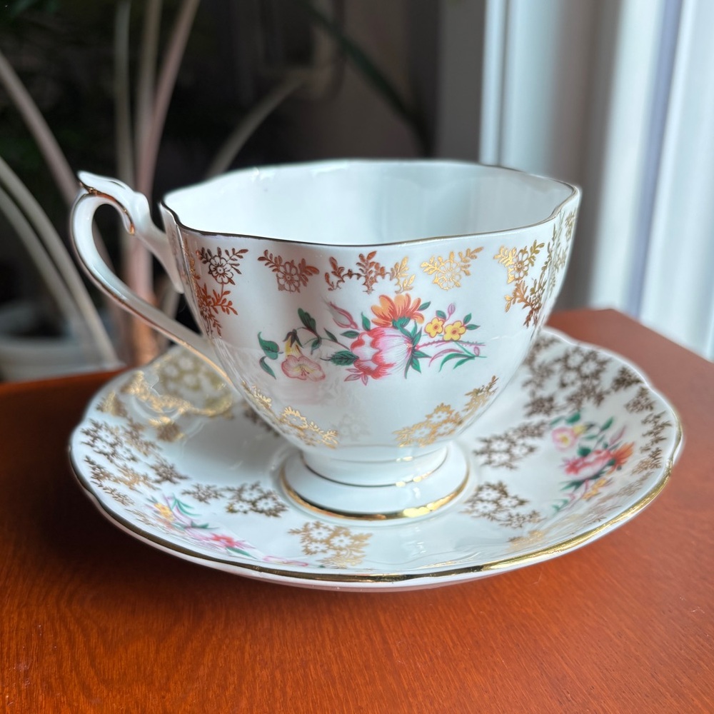 Princess Anne Fine Bone China Teacup and Saucer #5887